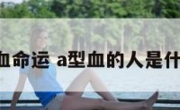 A型血命运 a型血的人是什么命