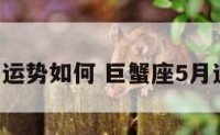 巨蟹座5月运势如何 巨蟹座5月运势如何呢