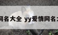 yy爱情网名大全 yy爱情网名大全男生