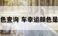 幸运车颜色查询 车幸运颜色是什么意思