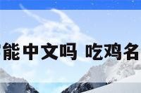 吃鸡人物名字能中文吗 吃鸡名字可以中文吗