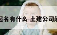 土建公司起名有什么 土建公司起名字一般