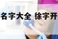 徐字开头男孩名字大全 徐字开头男孩名字大全霸气