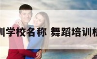 舞蹈培训学校名称 舞蹈培训机构名称