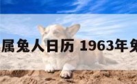 1963年属兔人日历 1963年兔年日历