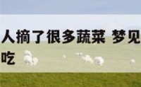 梦见两个老人摘了很多蔬菜 梦见两个老人摘了很多蔬菜吃