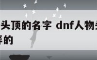 dnf人物头顶的名字 dnf人物头上一个圈怎么弄的
