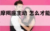 怎么才能让摩羯座主动 怎么才能让摩羯座主动找你聊天