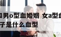 女a型血和男o型血婚姻 女a型血和男o型血生的孩子是什么血型