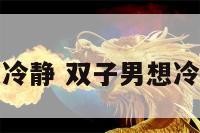 双子座男想冷静 双子男想冷静一段时间