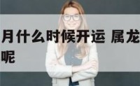 属龙的人正月什么时候开运 属龙的人正月什么时候开运呢