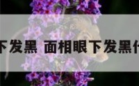 面相眼下发黑 面相眼下发黑代表什么