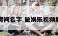 视频娱乐房间名字 做娱乐视频取什么名字